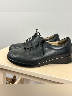 FINN‎ COMFORT Narita Black Leather Lace Up Shoes Women's Size 8.5 US 6 UK